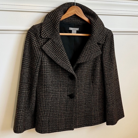VTG Ann Taylor 100% Virgin Wool Window Plaid Jacket - Picture 13 of 13